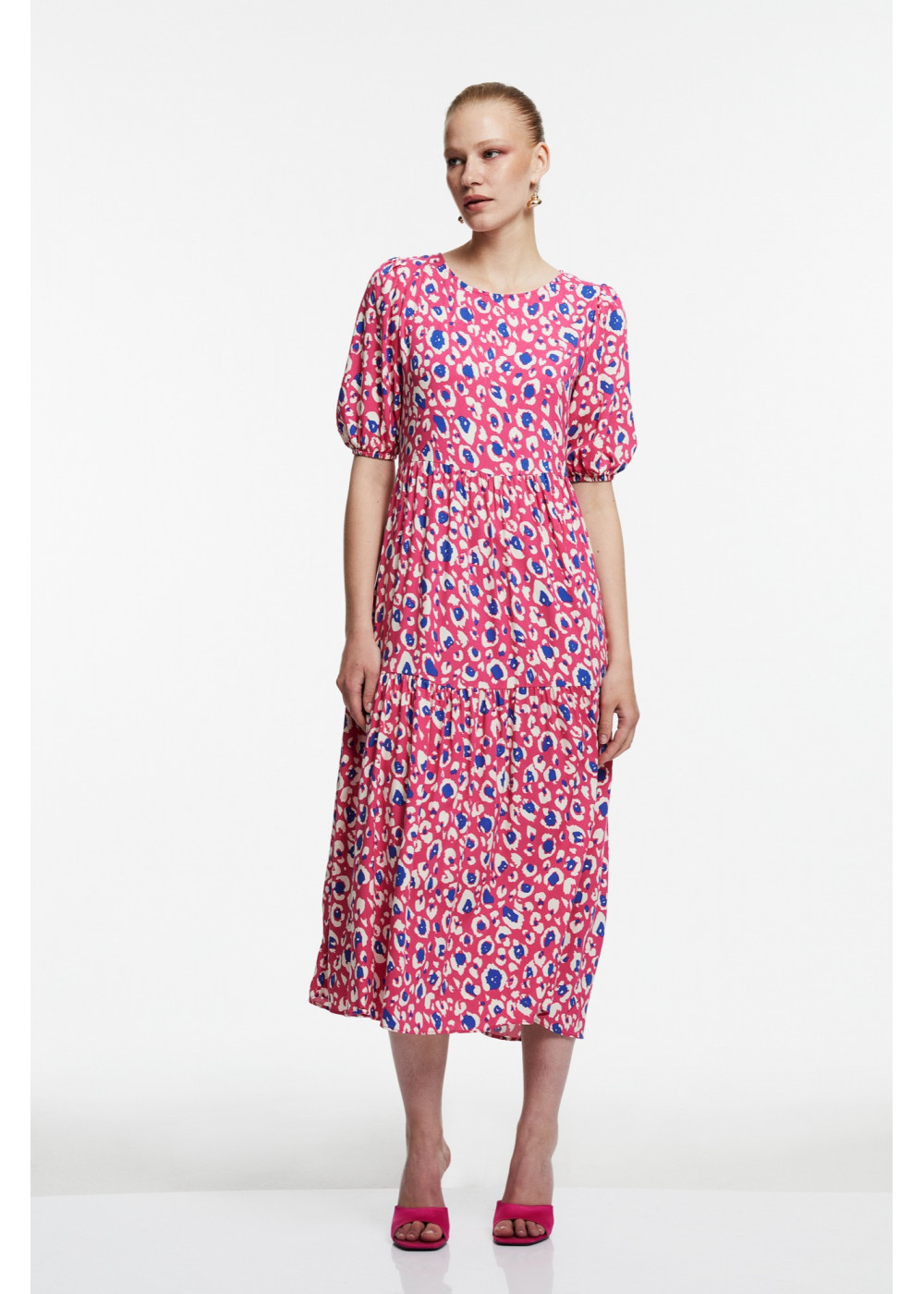 Leopard Patterned Midi Dress