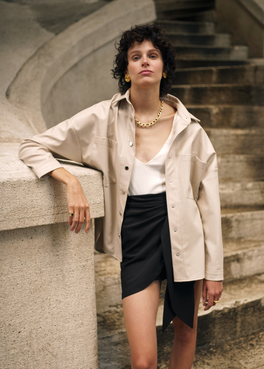 Pocket Oversized Leather Shirt Pocket Oversized Leather Shirt