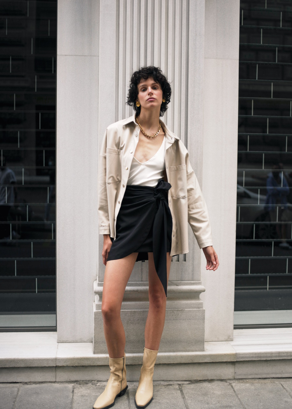 Pocket Oversized Leather Shirt Pocket Oversized Leather Shirt