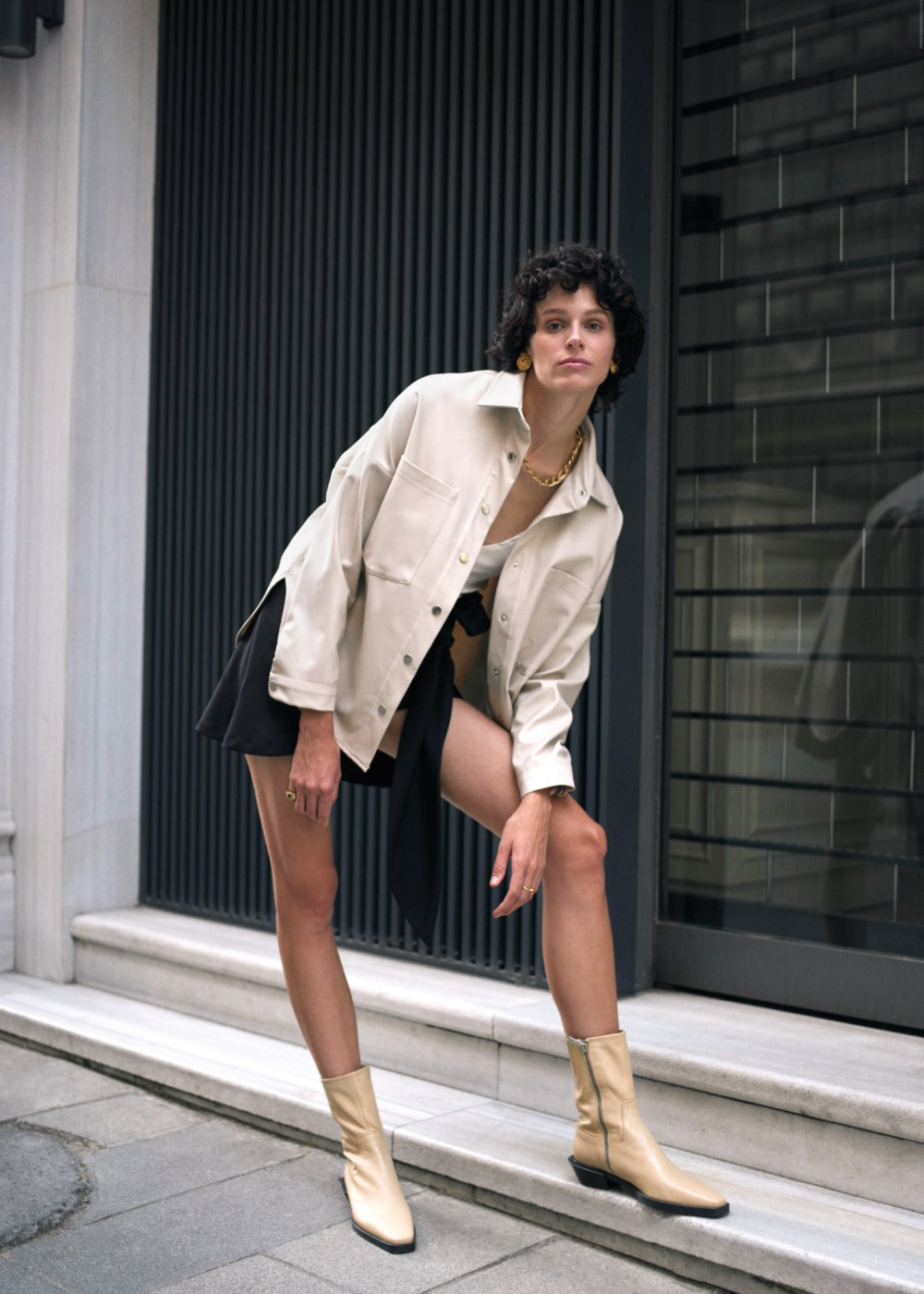 Pocket Oversized Leather Shirt Pocket Oversized Leather Shirt