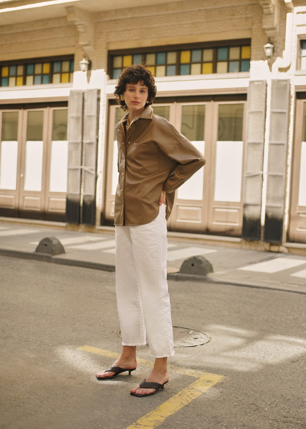Pocket Oversized Leather Shirt Pocket Oversized Leather Shirt