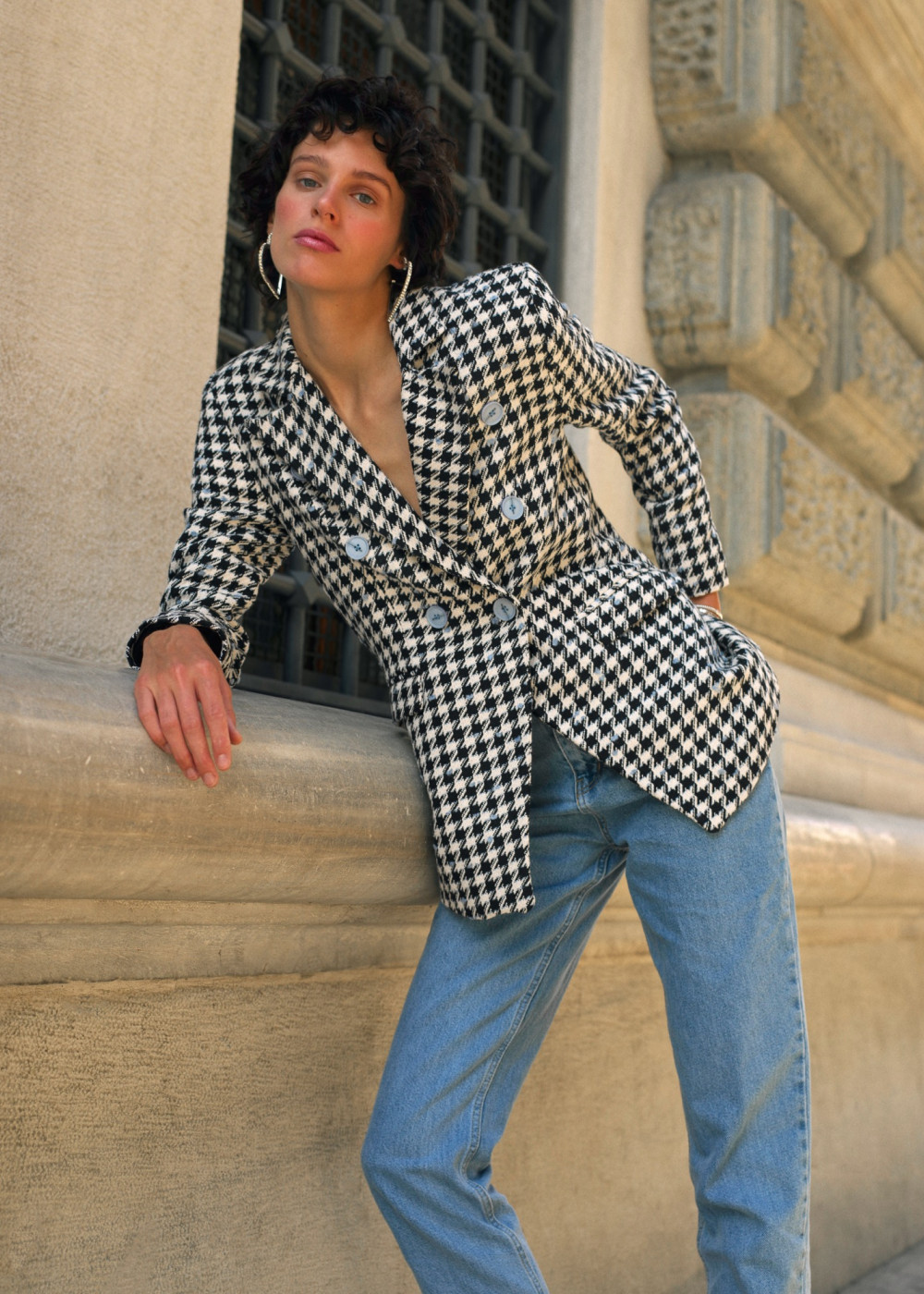 Crowbar Pattern Blazer Jacket Crowbar Pattern Blazer Jacket