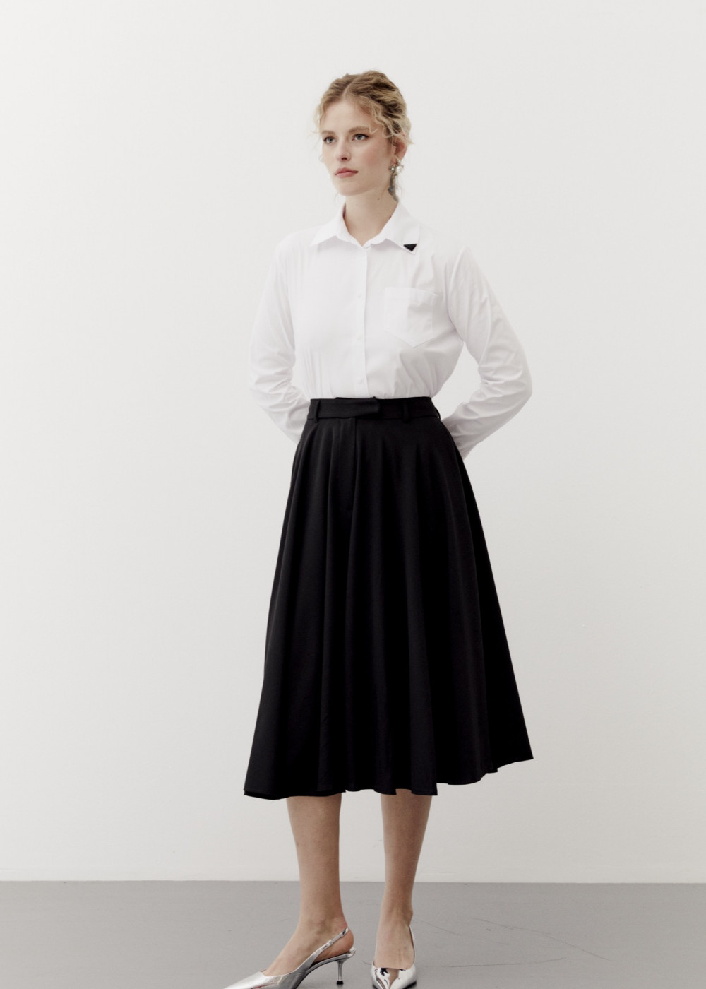 Midi Size Flat Skirt