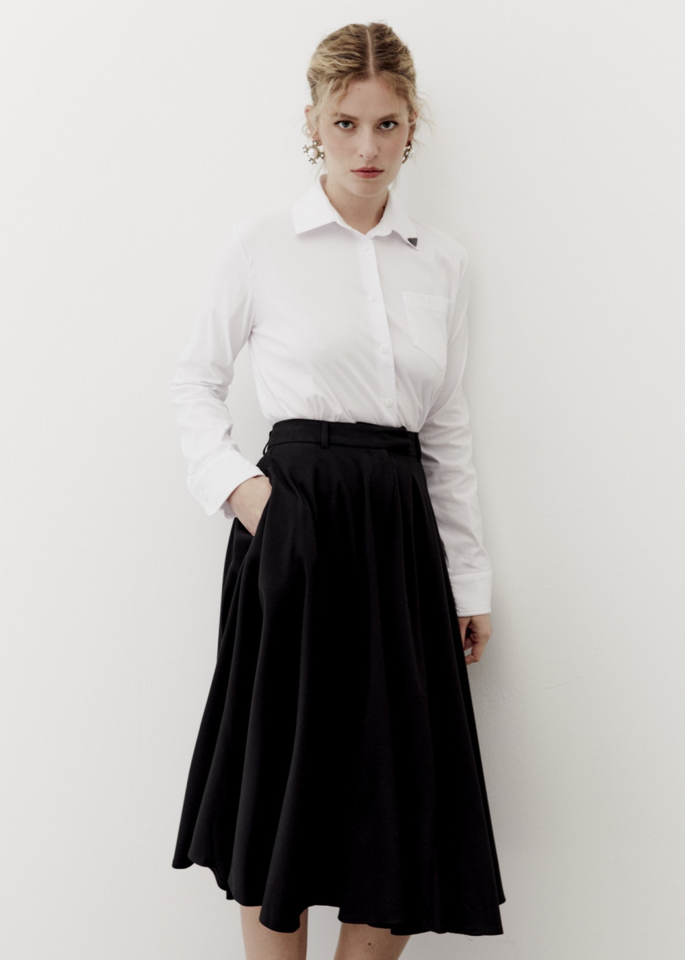Midi Size Flat Skirt