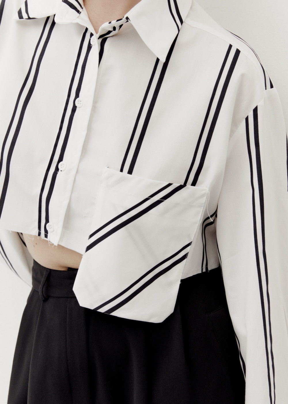 Striped Crop Shirt Striped Crop Shirt