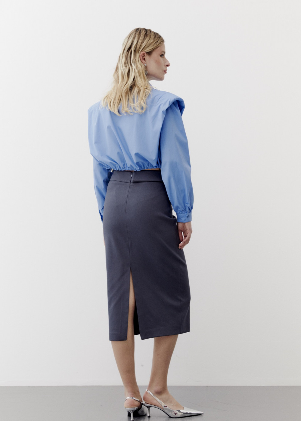 Waist Detailed Midi Skirt