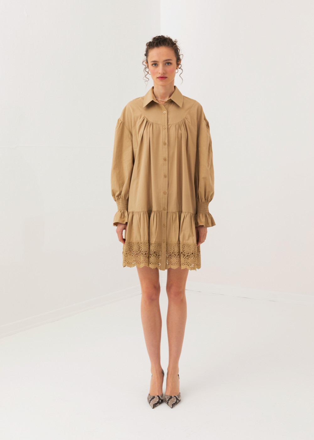Laced Detailed Shirt Dress