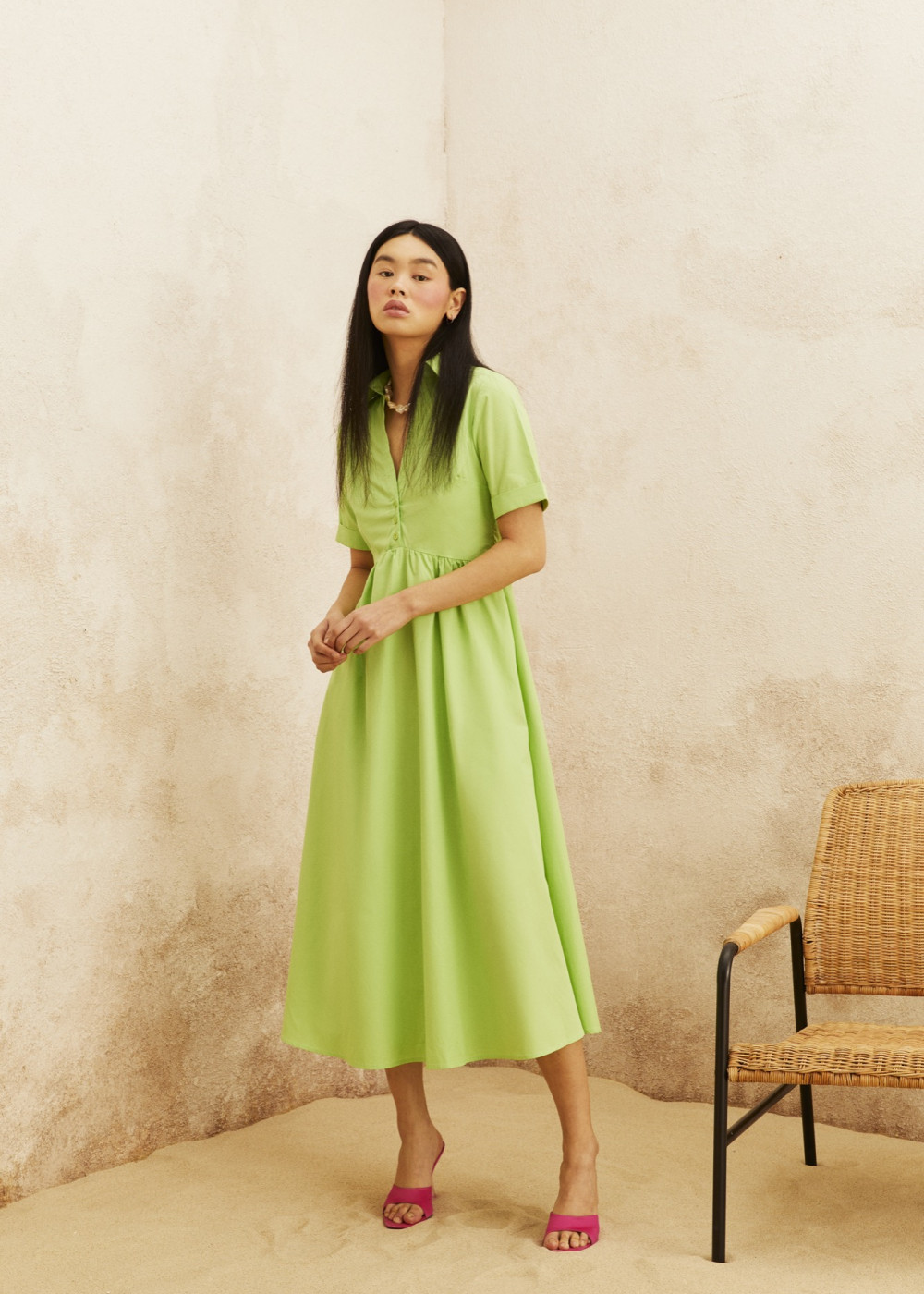 Midi Size Shirt Dress Midi Size Shirt Dress