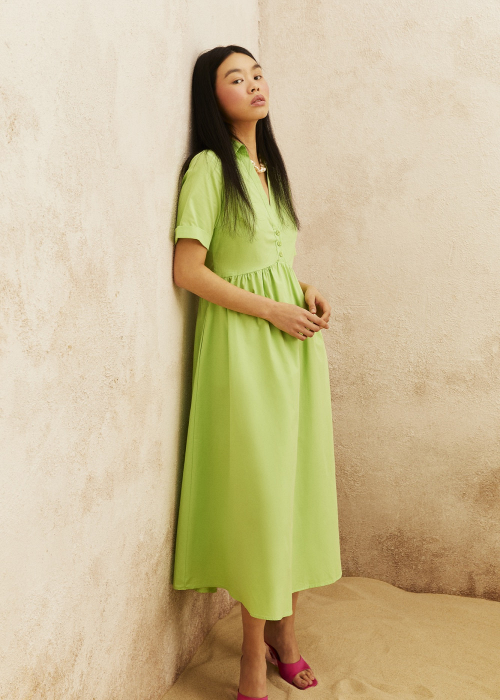 Midi Size Shirt Dress Midi Size Shirt Dress