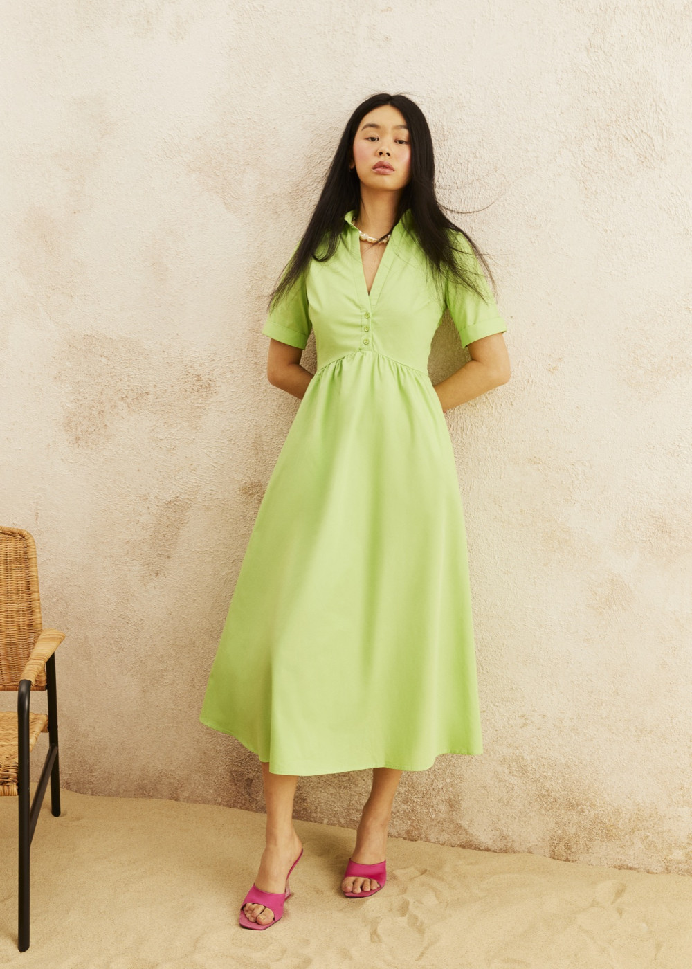 Midi Size Shirt Dress Midi Size Shirt Dress