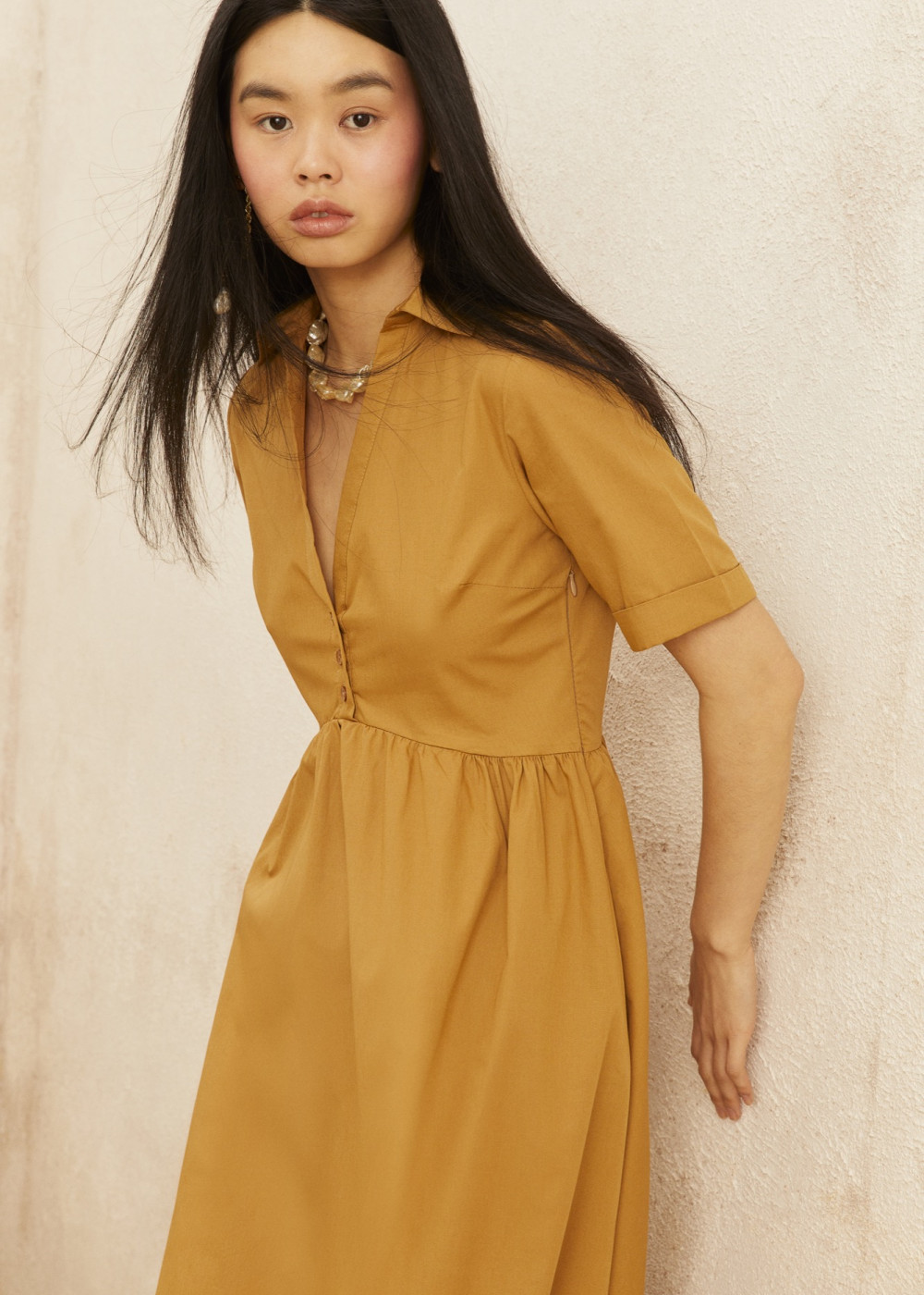 Midi Size Shirt Dress Midi Size Shirt Dress