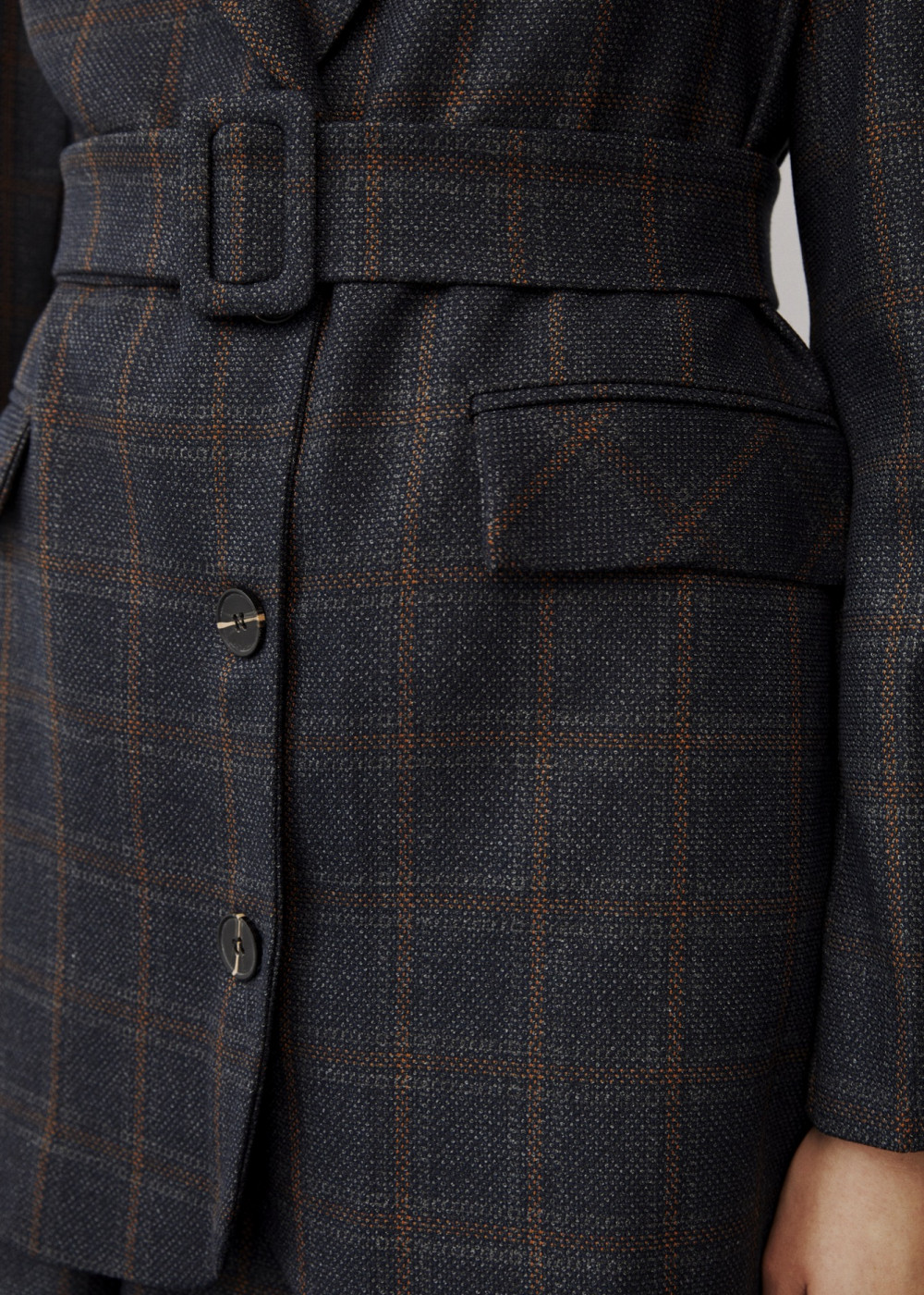 Belted Plaid Blazer Jacket Plaid Pleated Mini Skirt Belted Plaid Blazer Jacket Plaid Pleated Mini Skirt
