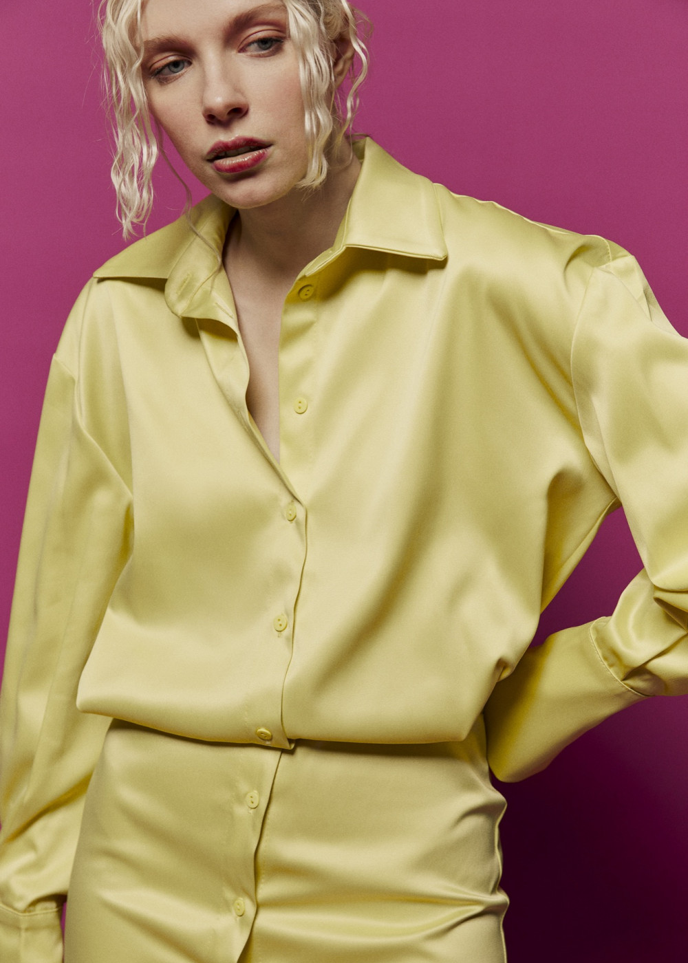 Satin Shirt Dress Satin Shirt Dress