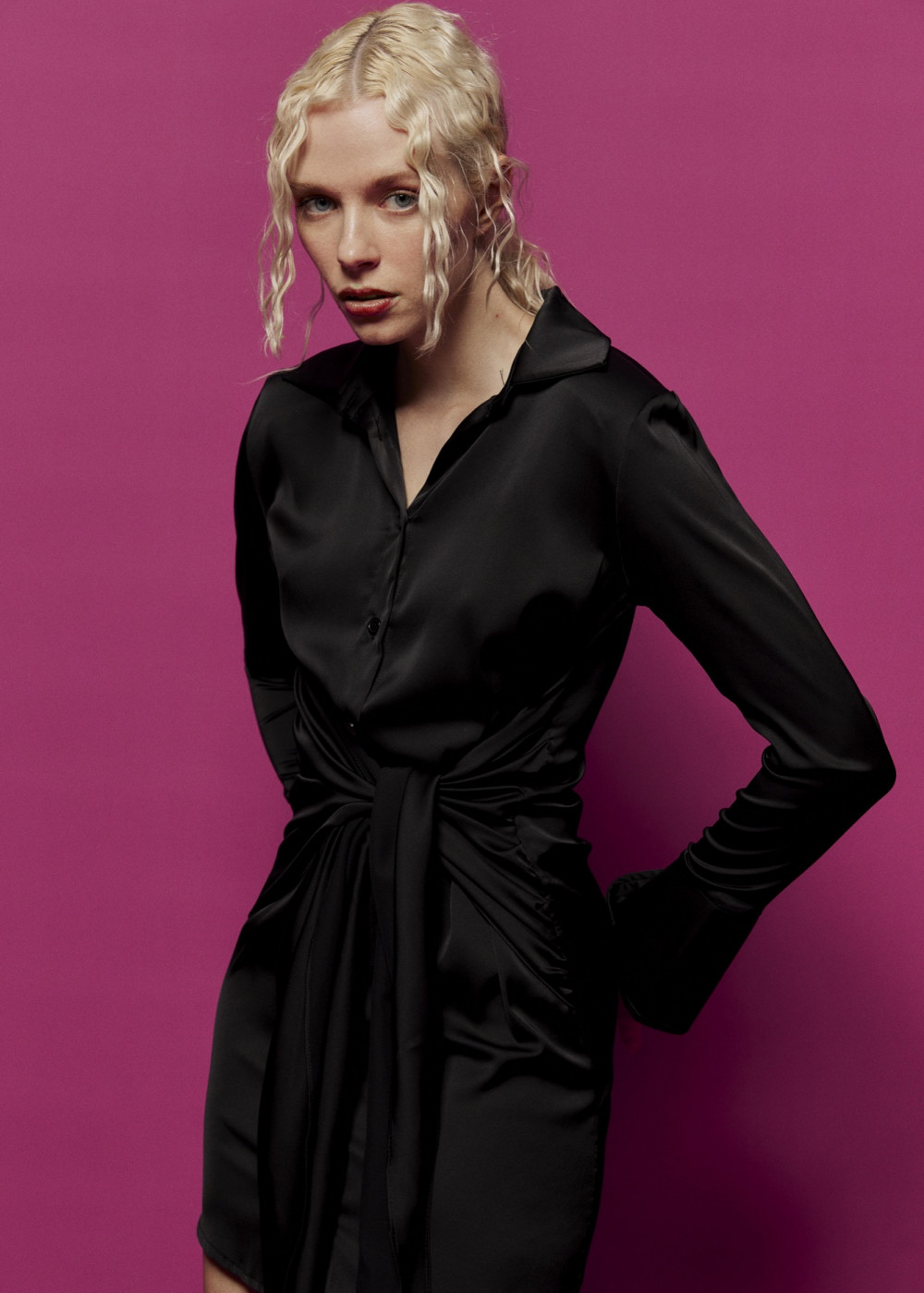 Lining Detailed Satin Dress Lining Detailed Satin Dress