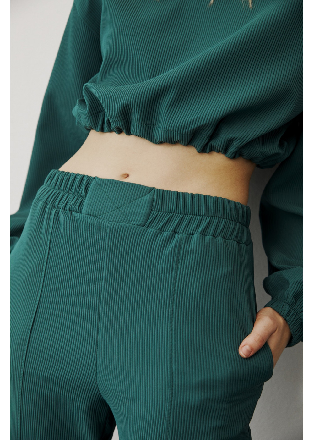 Beli Lastik Detaylı Crop - Baggy Pantolon