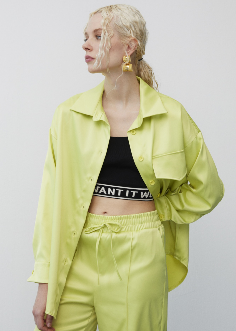 Saten Oversize İnce Ceket Gömlek - Uzun Paça Saten Pantolon Saten Oversize İnce Ceket Gömlek - Uzun Paça Saten Pantolon