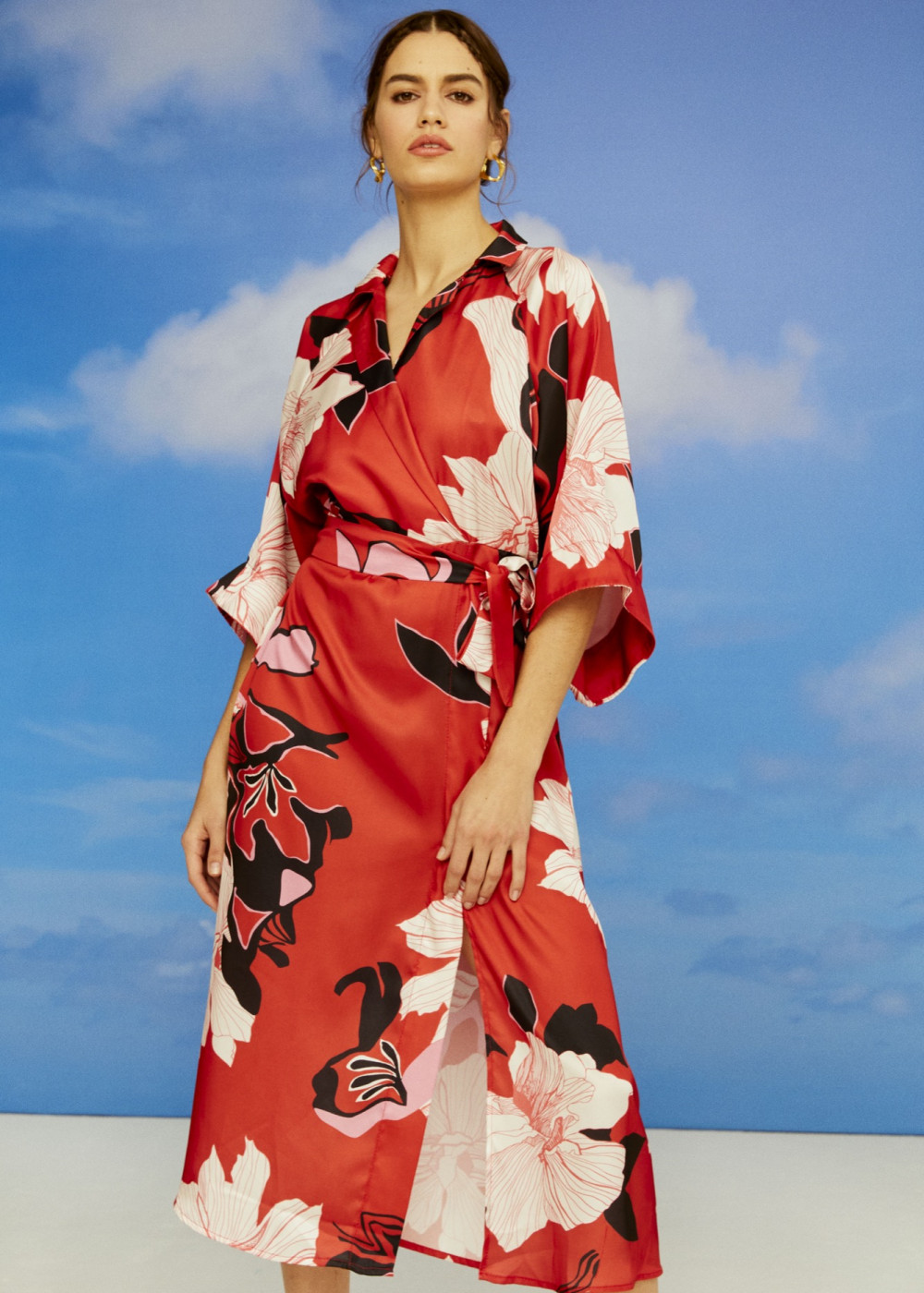 Satin Kimono Dress