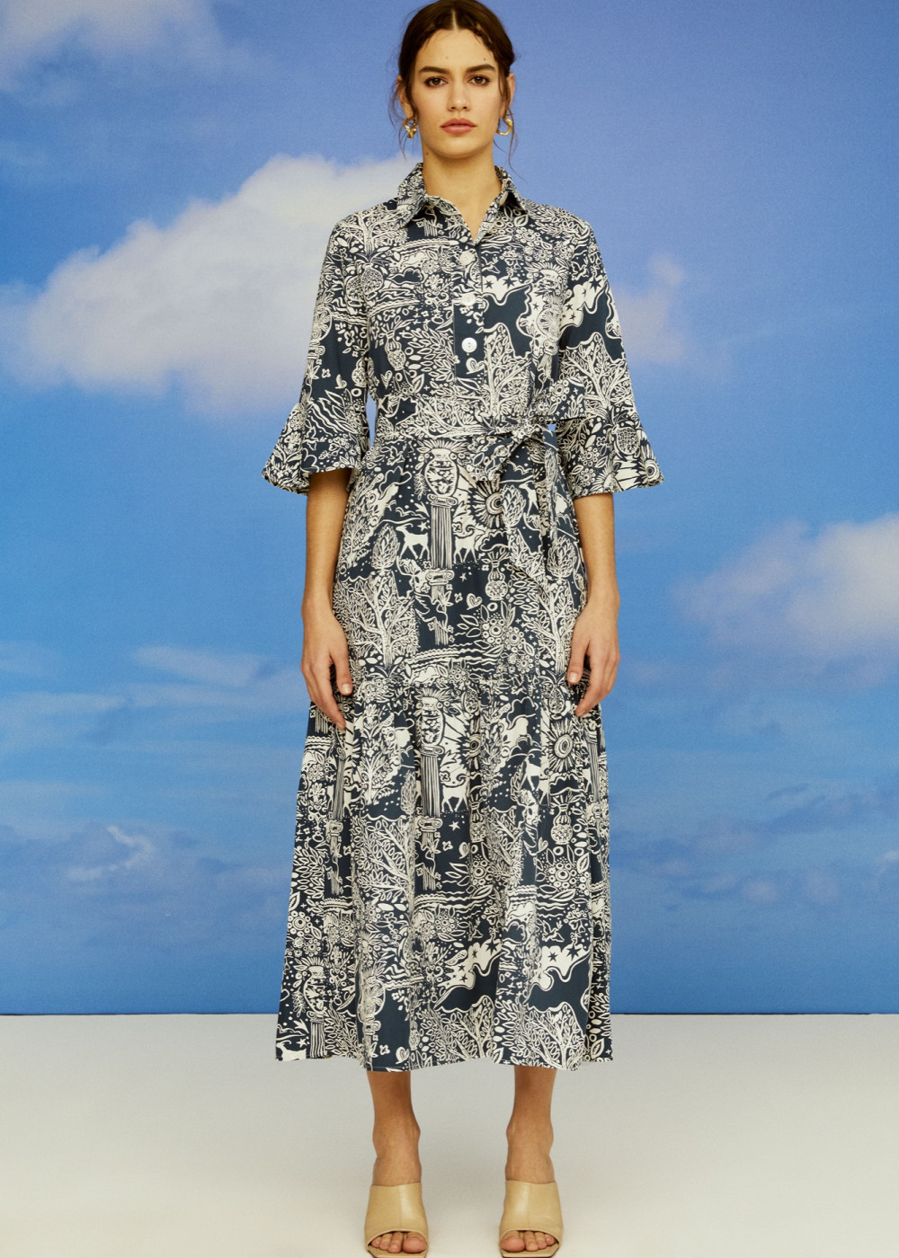 Patterned Shirt Dress Patterned Shirt Dress