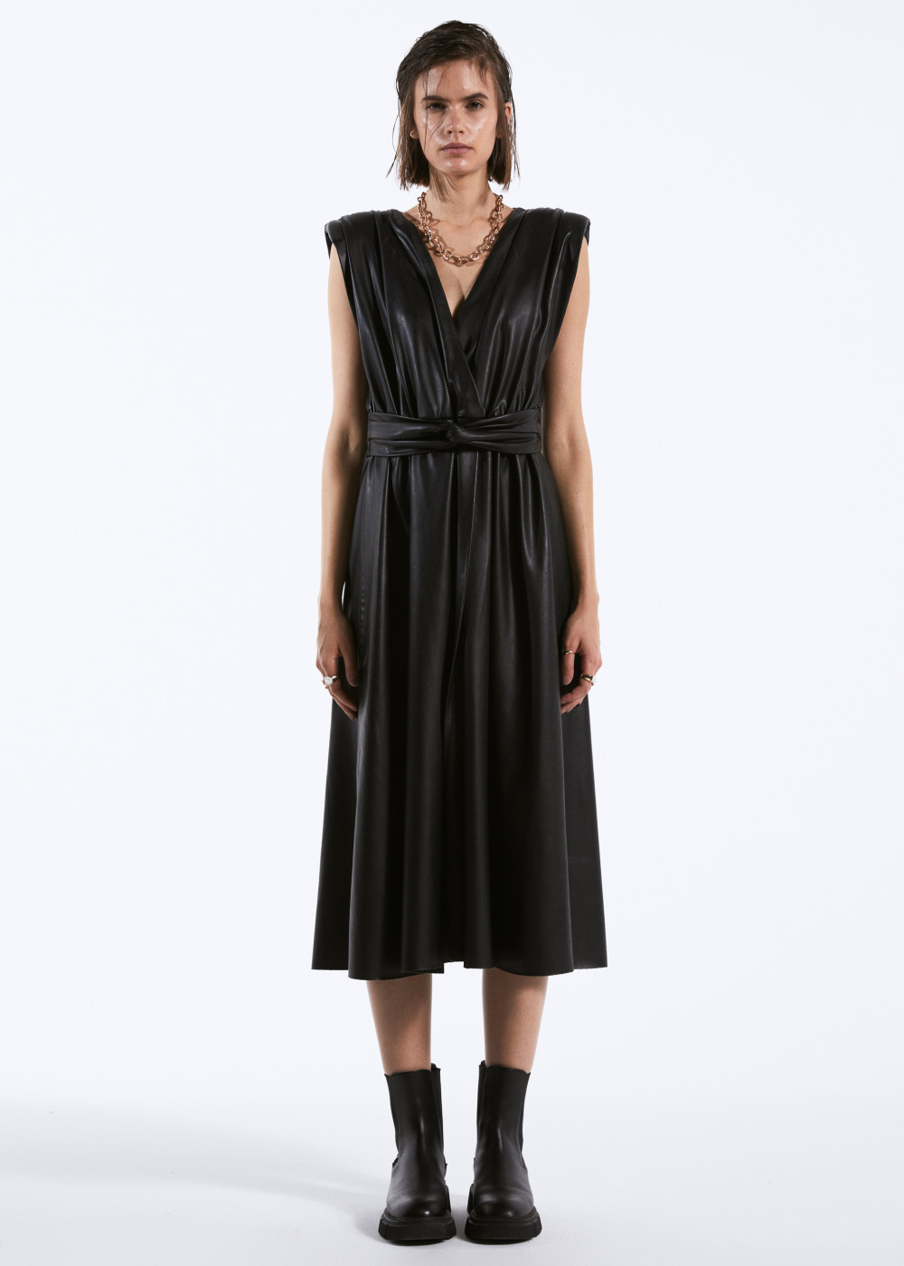 Leather Dress With Wadding Leather Dress With Wadding