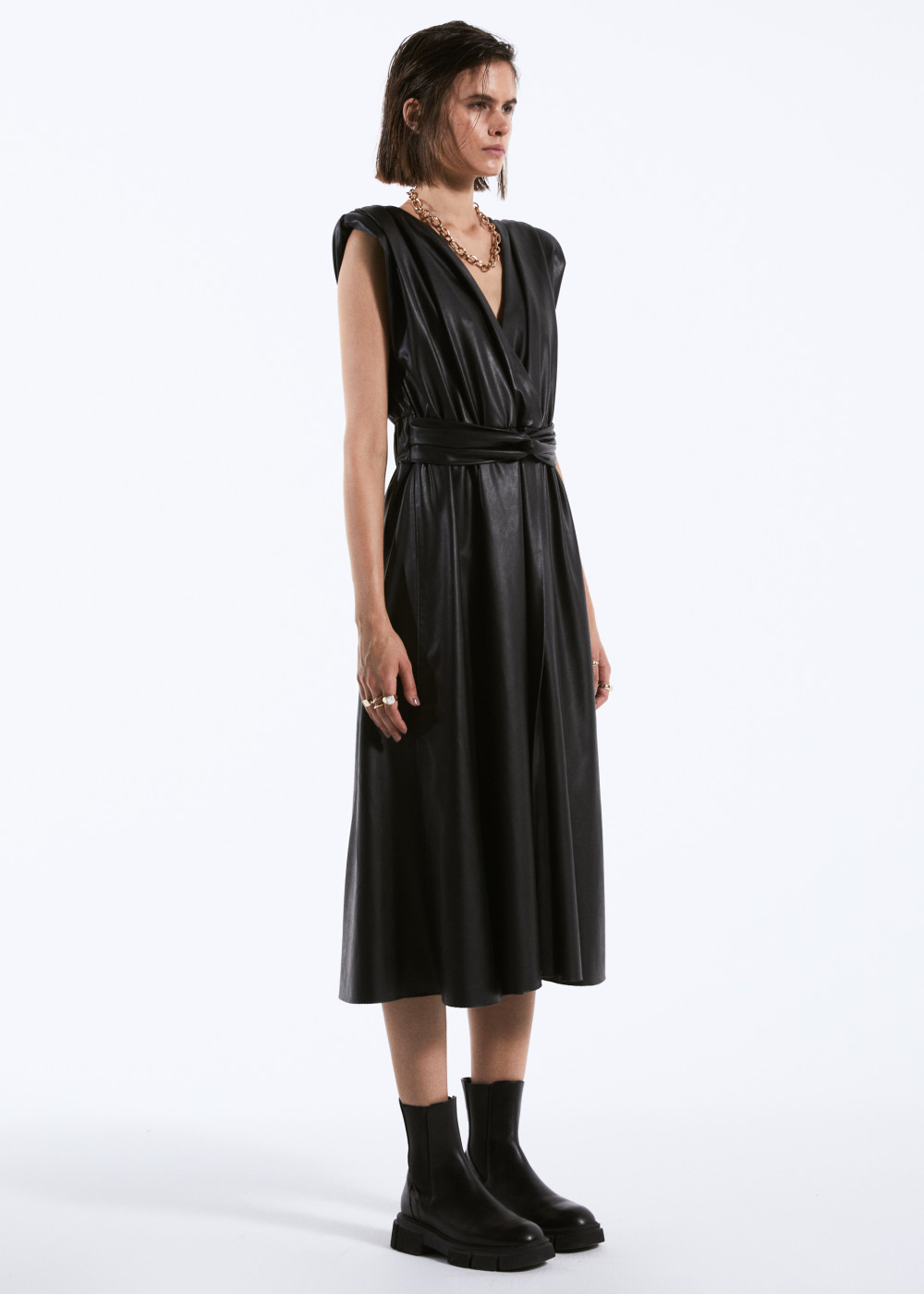 Leather Dress With Wadding Leather Dress With Wadding