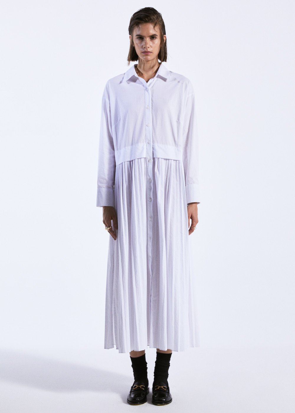 Pleated Shirt Dress Pleated Shirt Dress