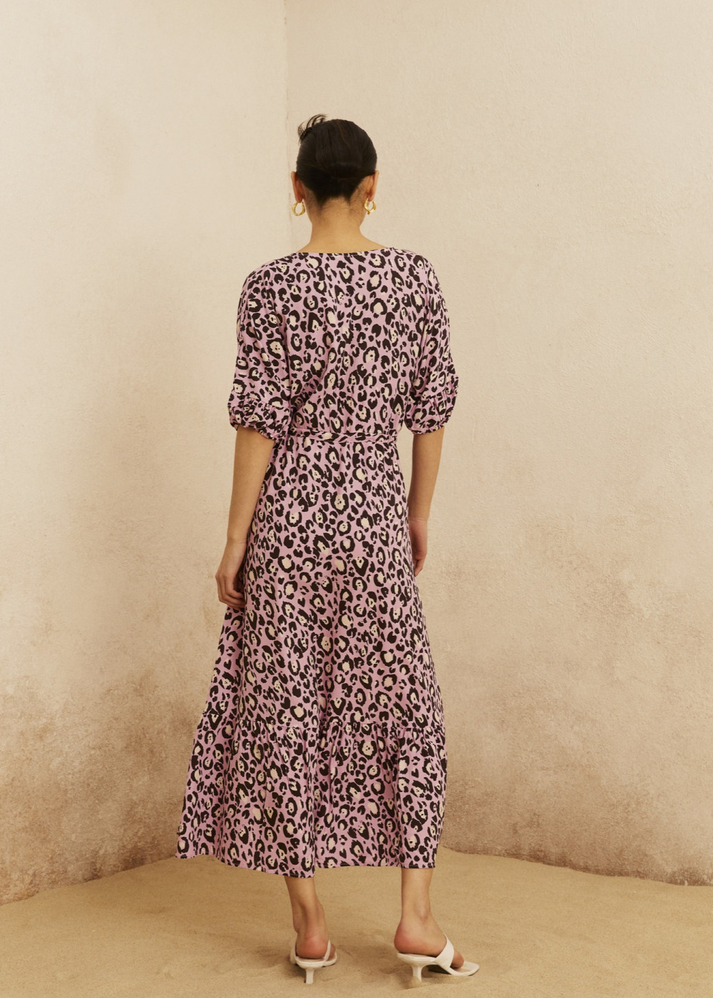 Leopard Print Midi Long Dress