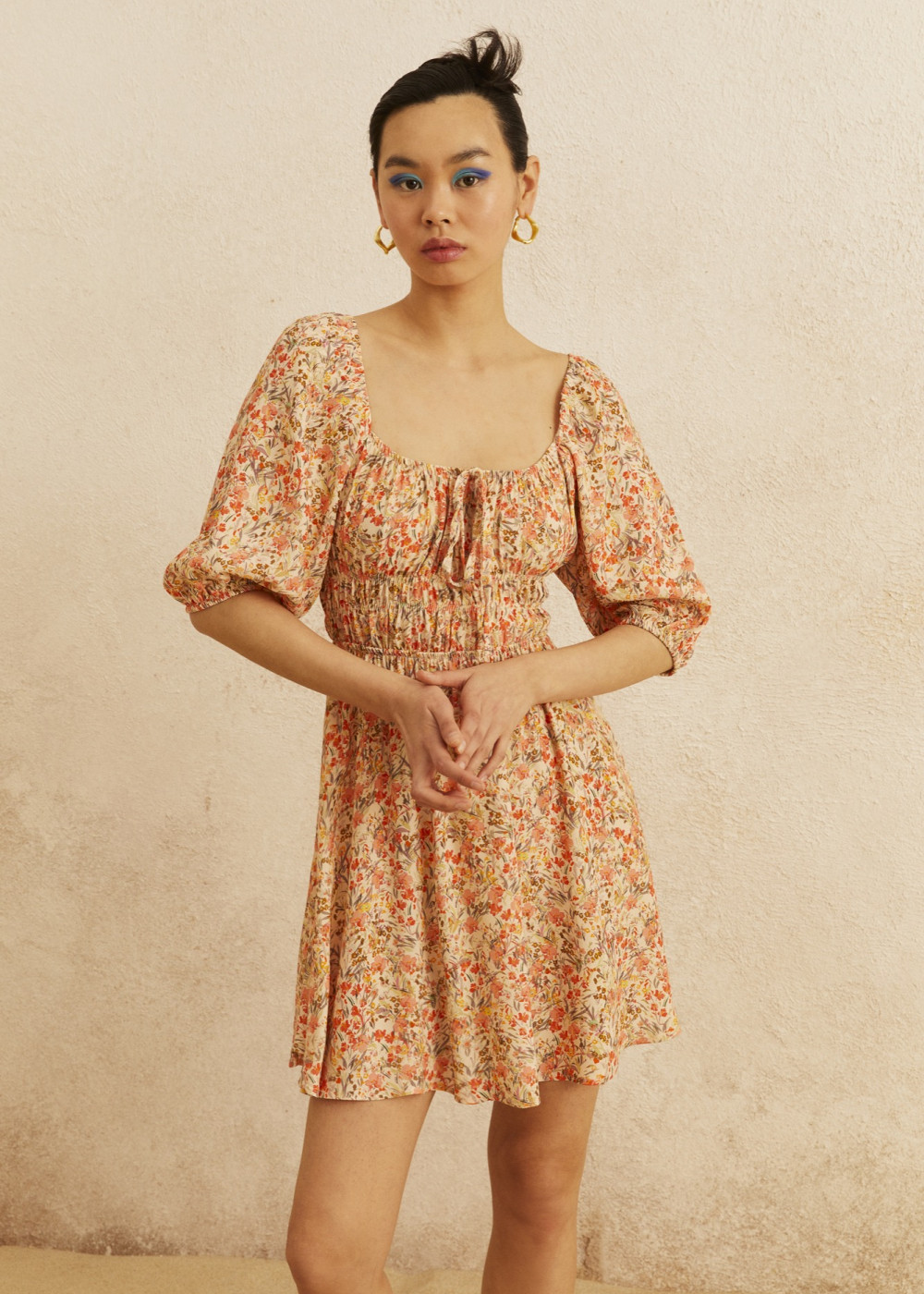 Floral Print .Mini Dress Floral Print .Mini Dress