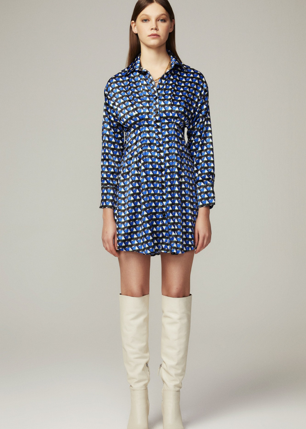 Patterned Shirt Dress Patterned Shirt Dress
