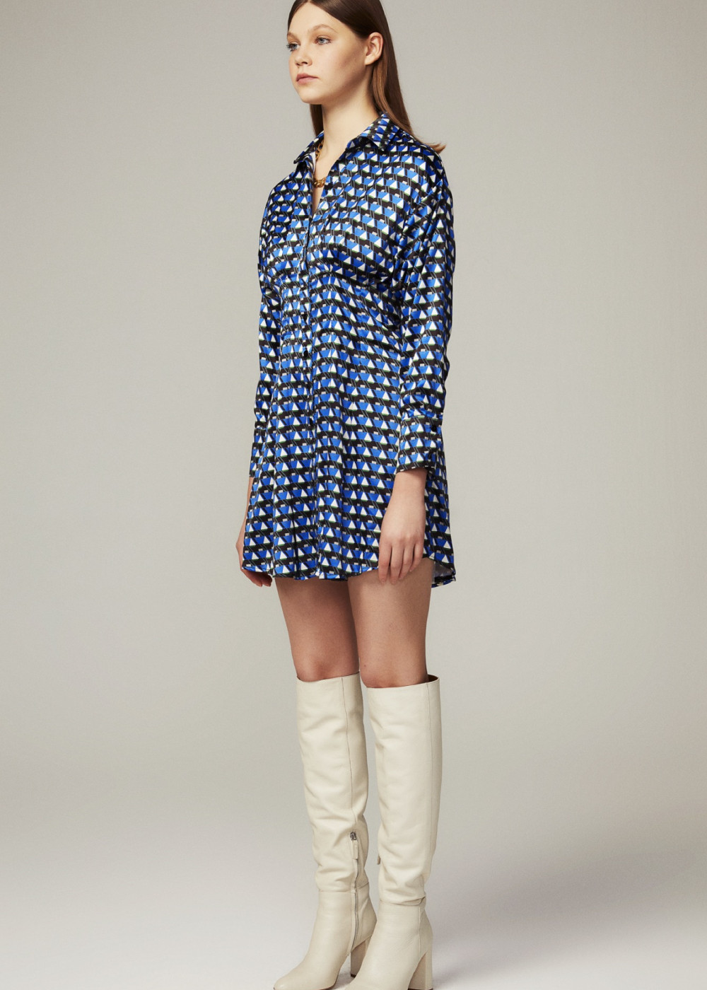 Patterned Shirt Dress Patterned Shirt Dress