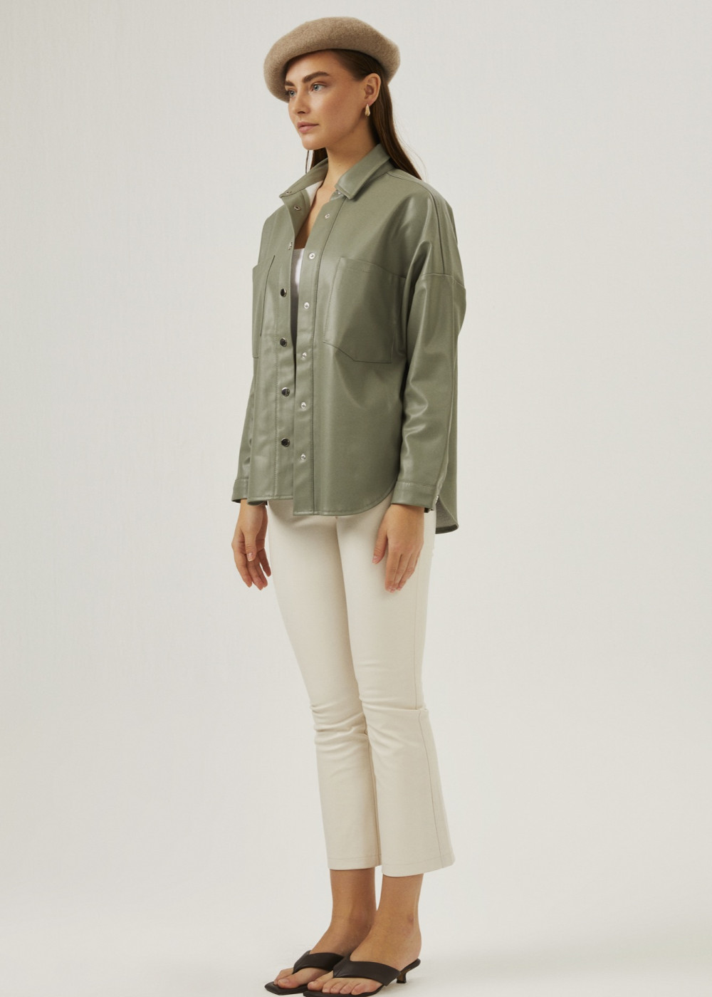 Pocket Oversized Leather Shirt Pocket Oversized Leather Shirt