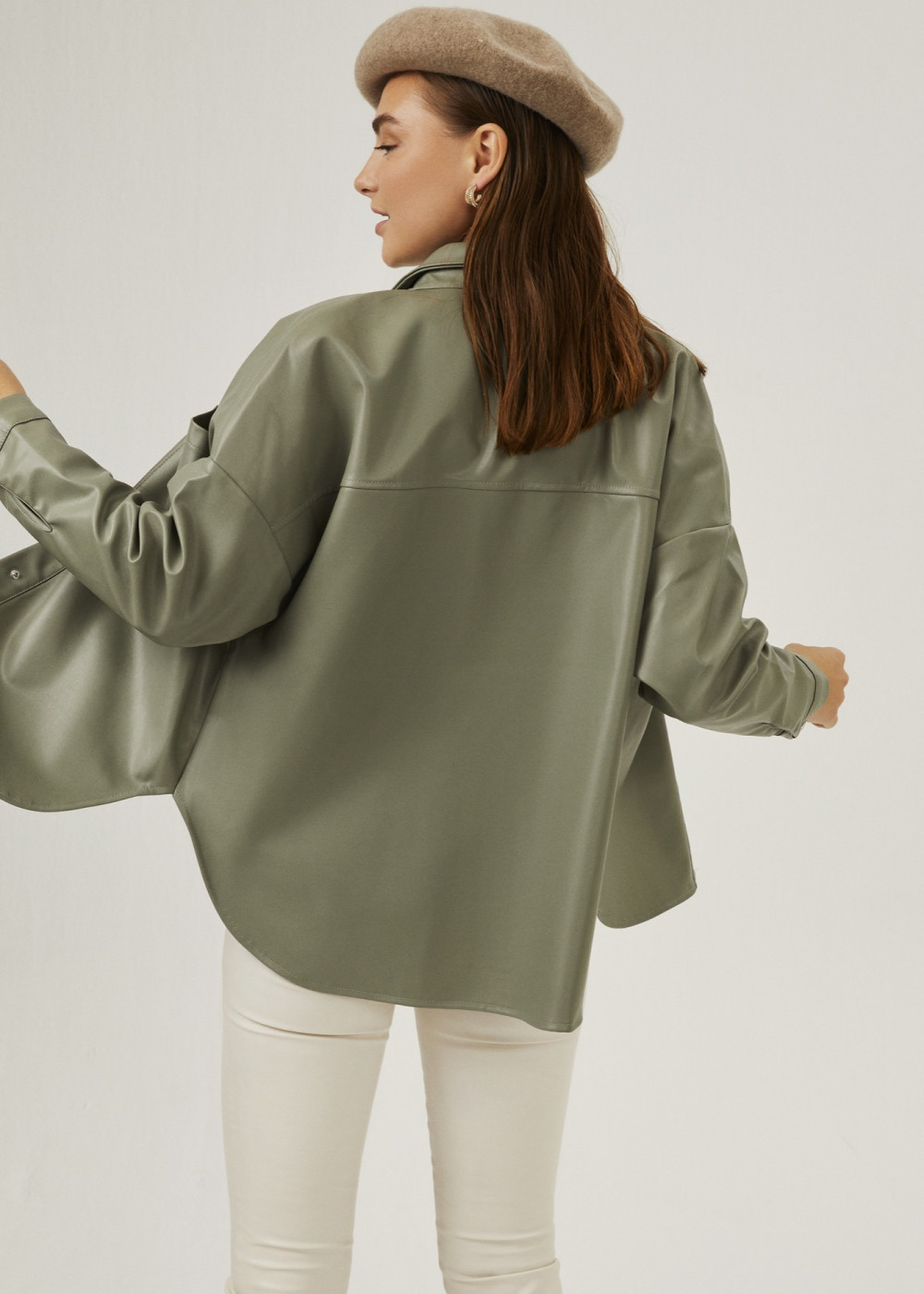 Pocket Oversized Leather Shirt Pocket Oversized Leather Shirt