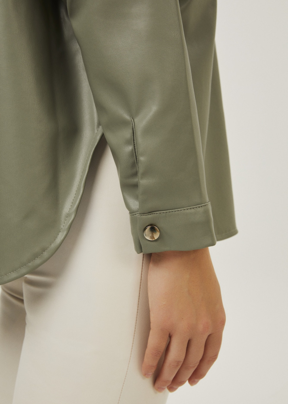Pocket Oversized Leather Shirt Pocket Oversized Leather Shirt