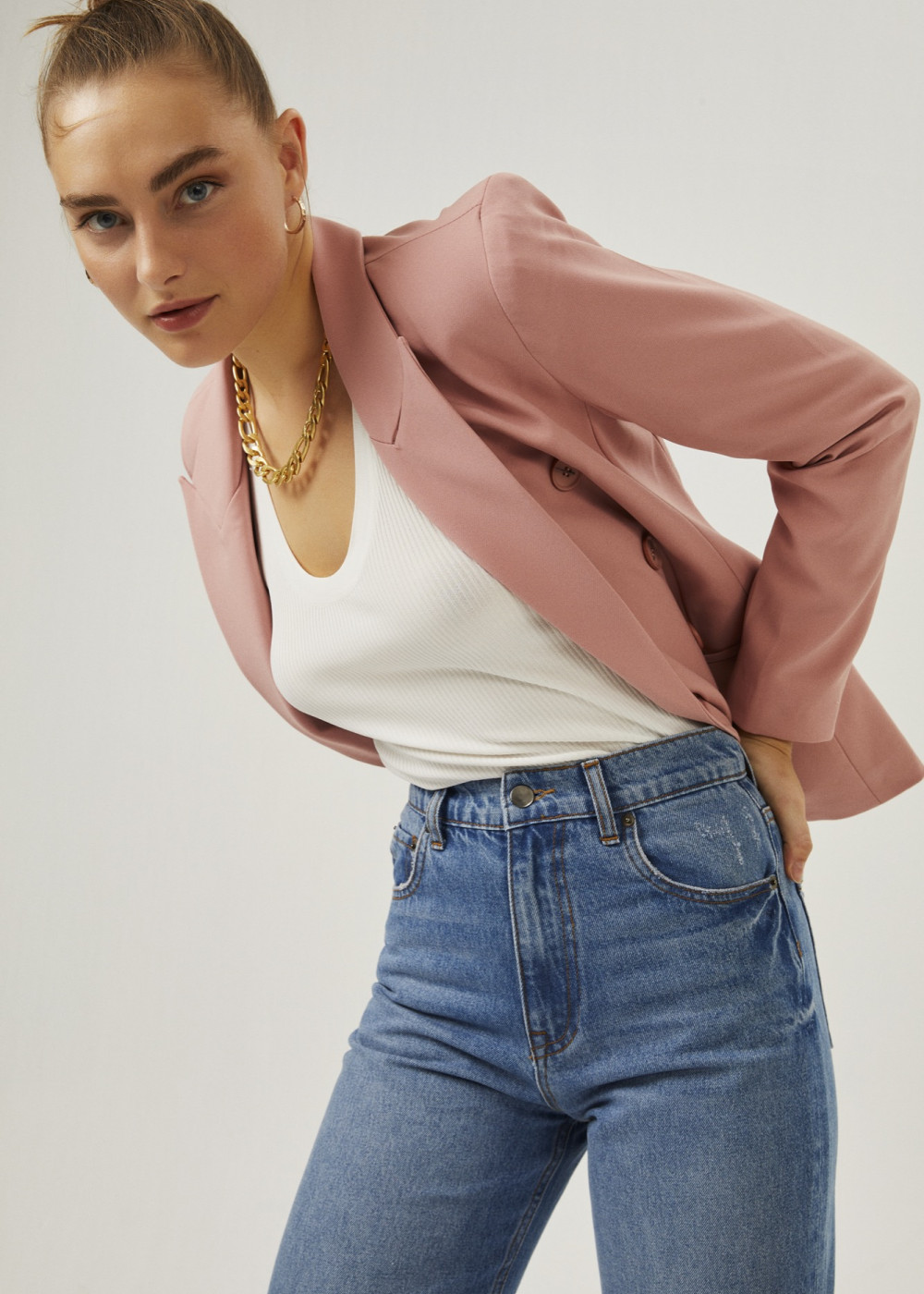 Body-fitting Double Breasted Blazer Body-fitting Double Breasted Blazer