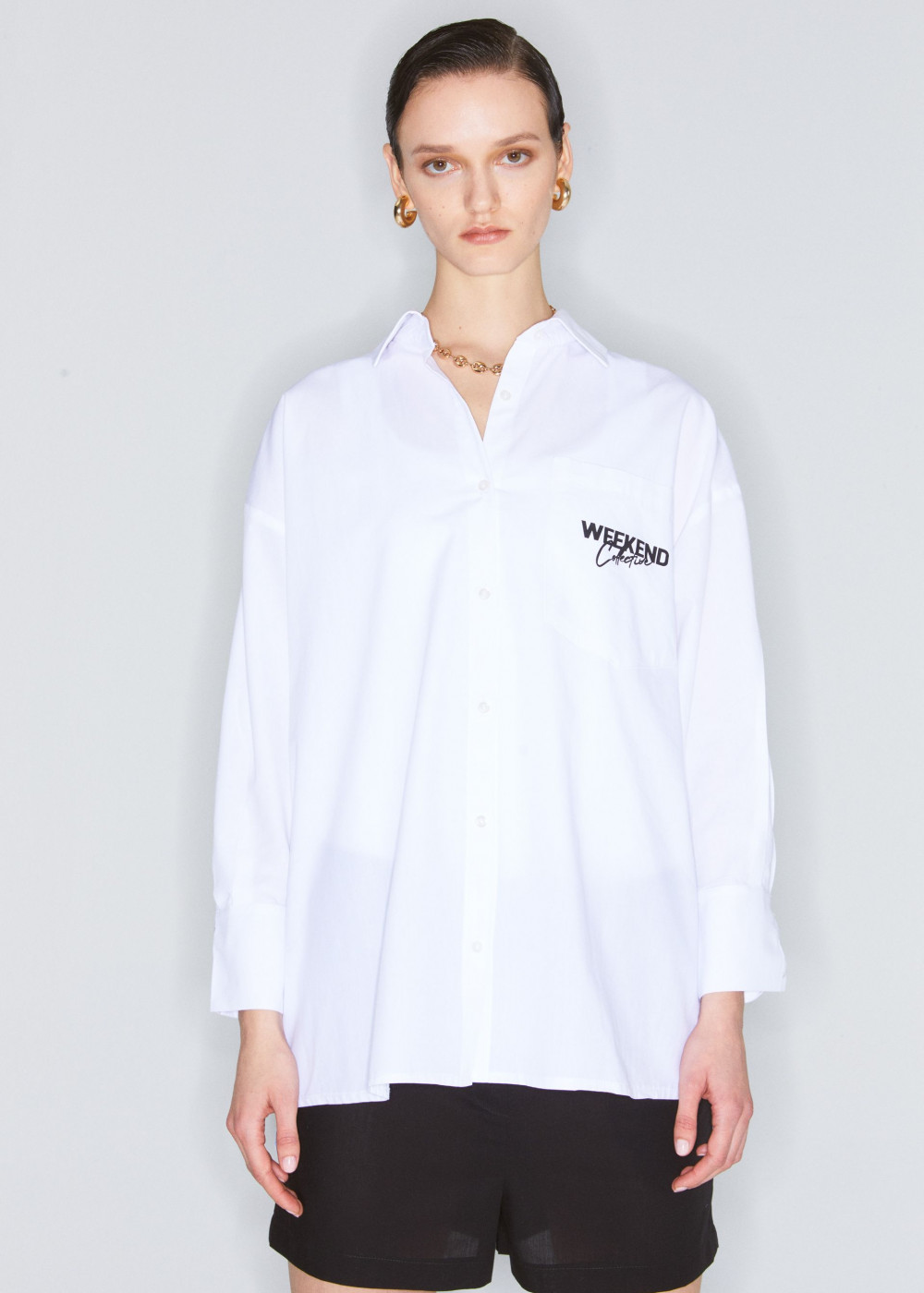 Baskılı Oversize Gömlek Baskılı Oversize Gömlek