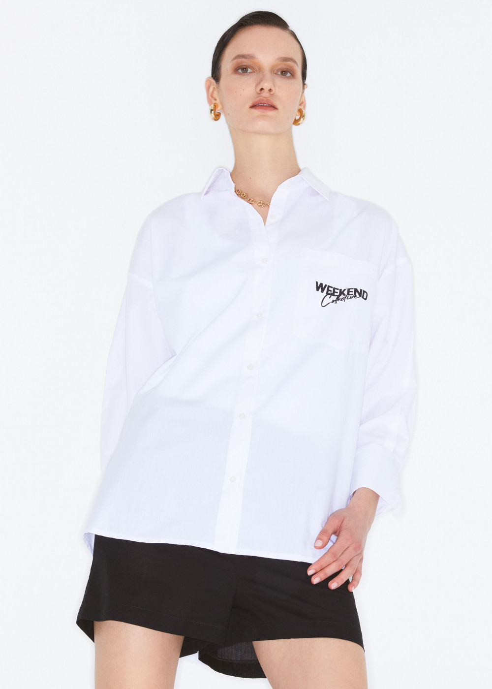 Baskılı Oversize Gömlek Baskılı Oversize Gömlek