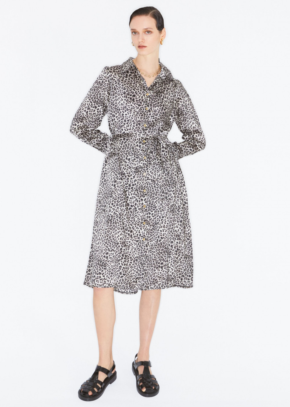 Satin Effect Animal Print Dress Satin Effect Animal Print Dress