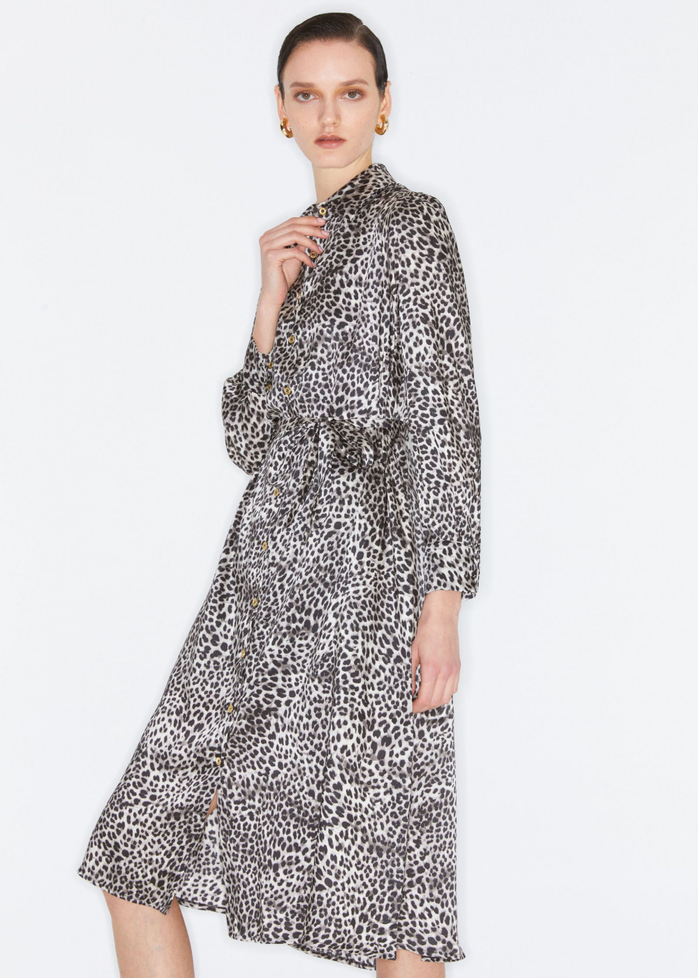Satin Effect Animal Print Dress Satin Effect Animal Print Dress