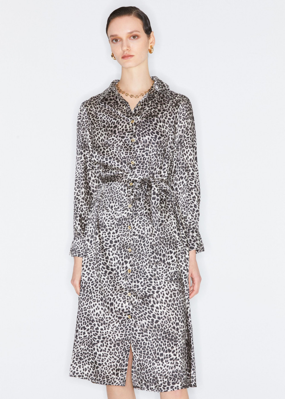 Satin Effect Animal Print Dress Satin Effect Animal Print Dress