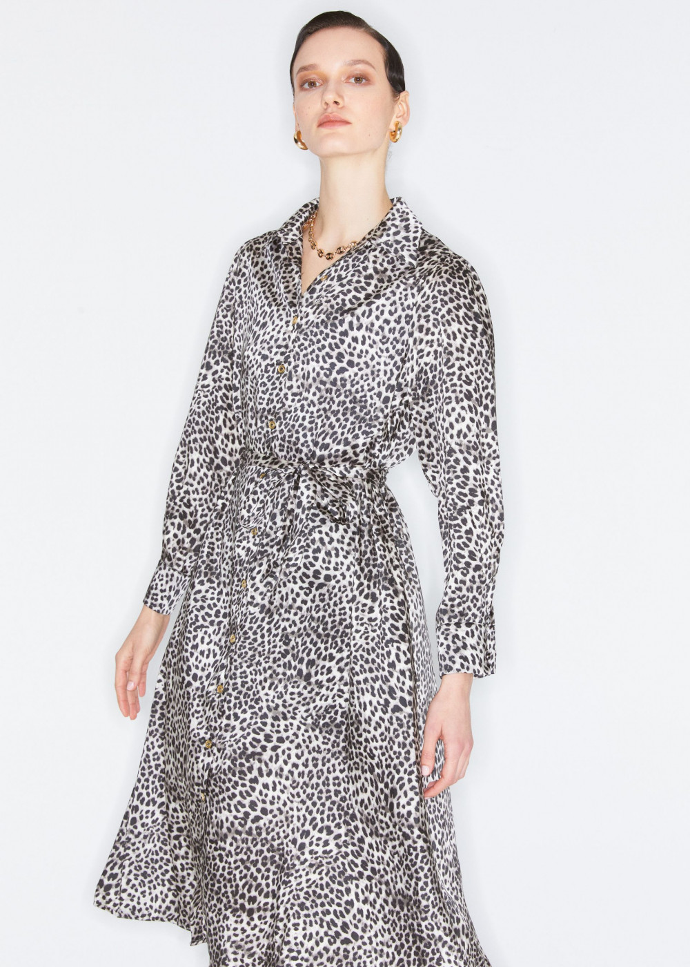 Satin Effect Animal Print Dress Satin Effect Animal Print Dress