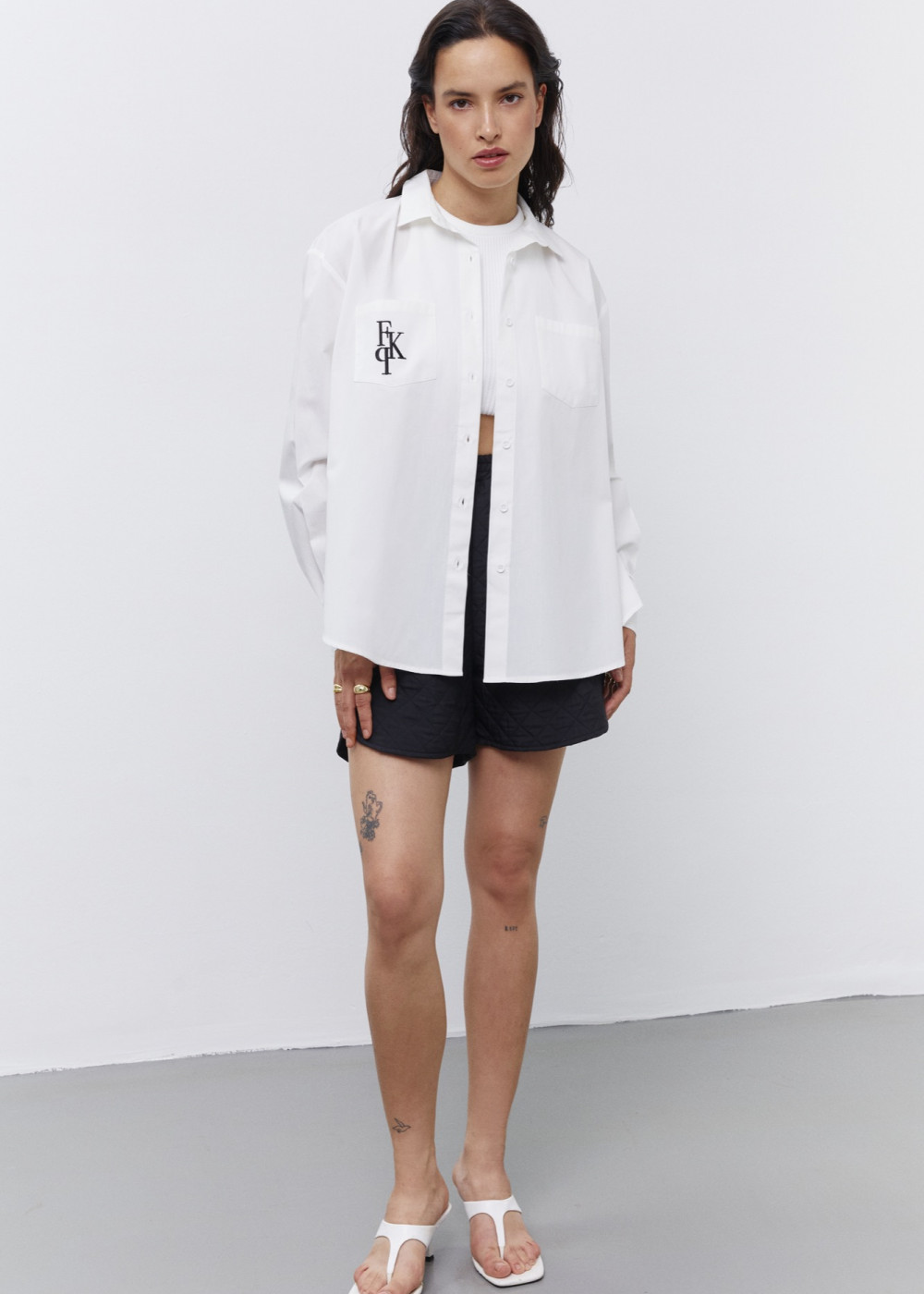 Embroidered Detailed Oversize Shirt Embroidered Detailed Oversize Shirt