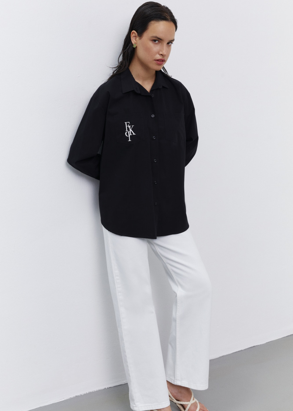 Embroidered Detailed Oversize Shirt