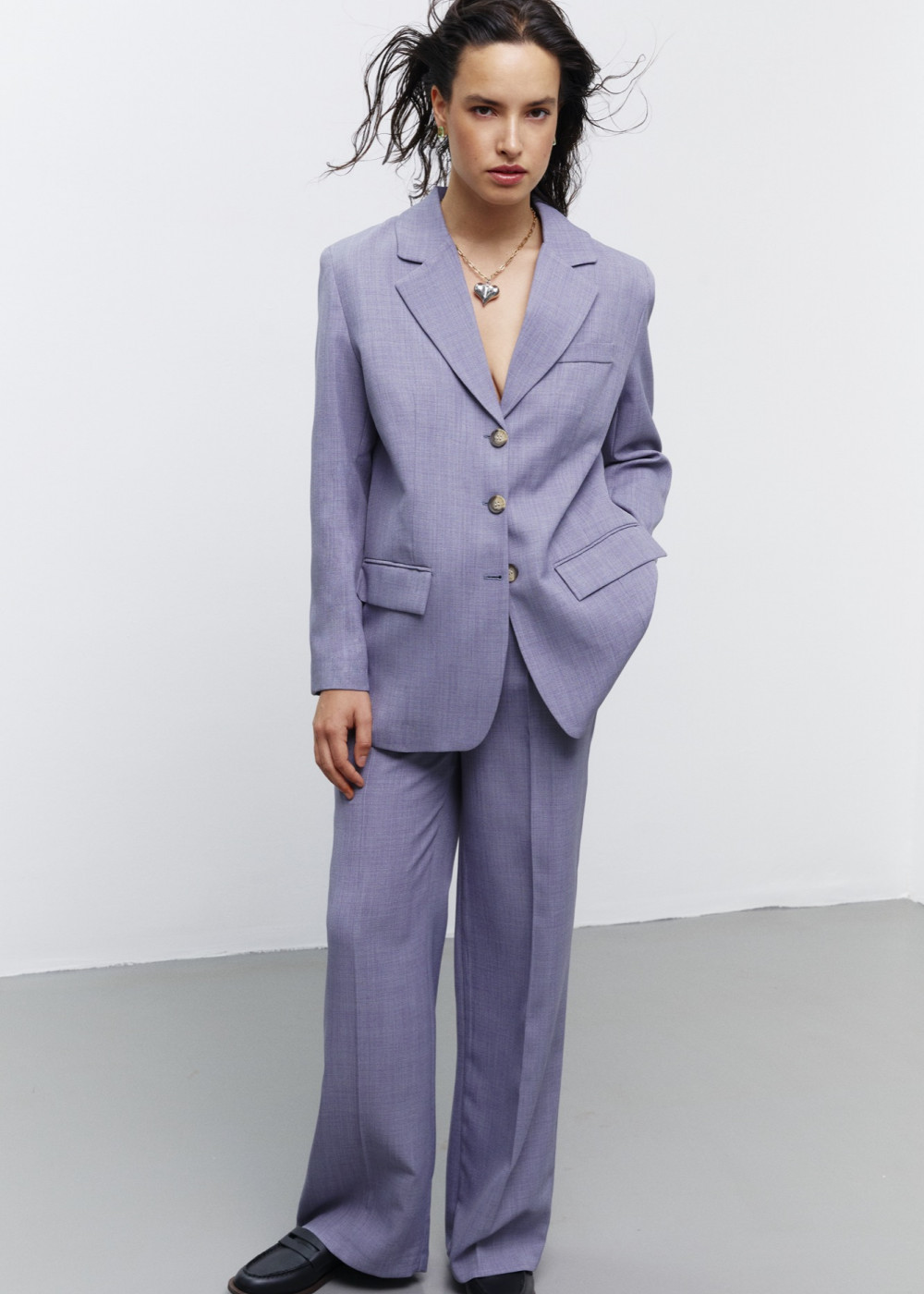 Maskülen Blazer Ceket Ve  Maskülen Palazzo Pantolon