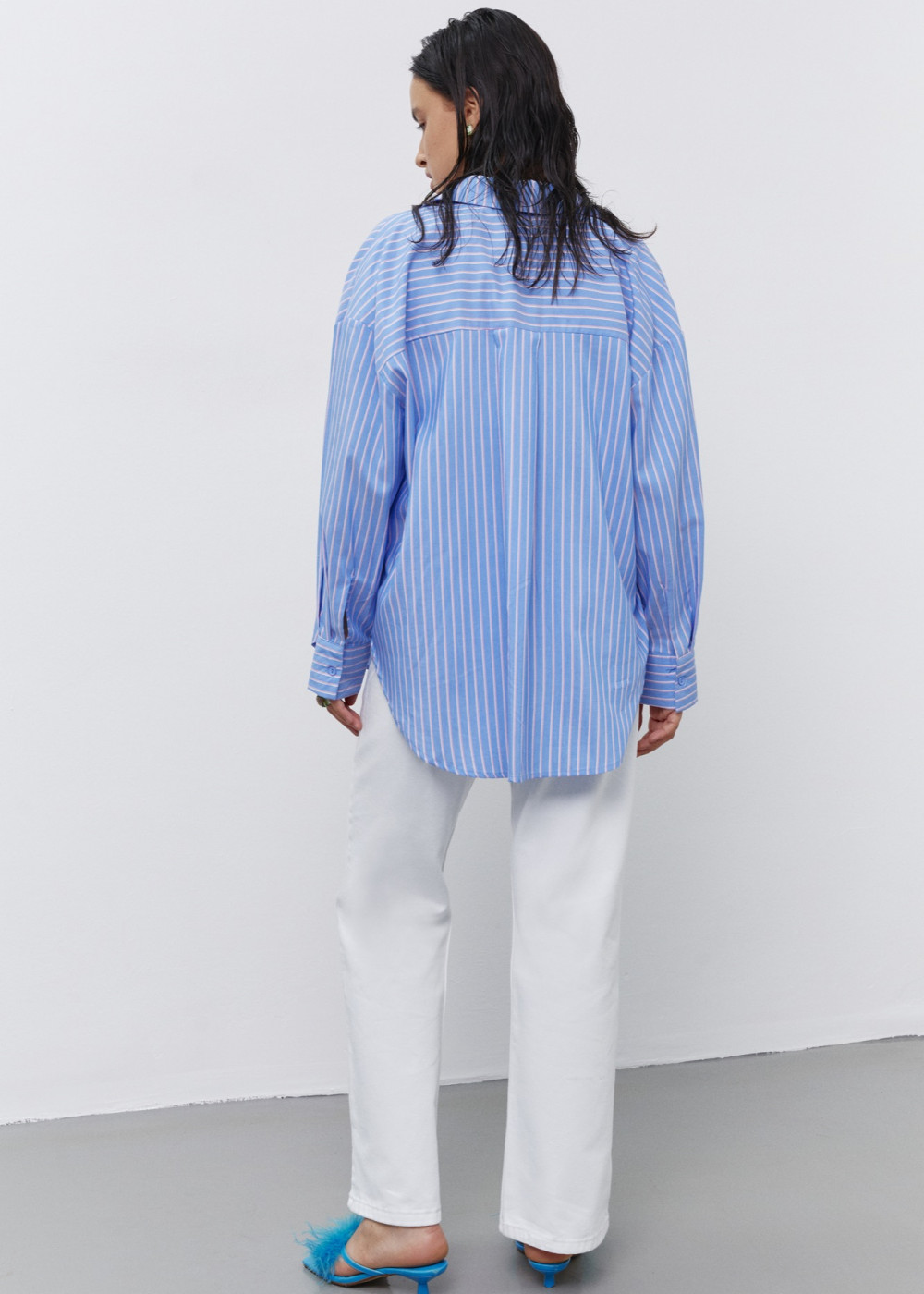 Çizgili Oversize Gömlek Çizgili Oversize Gömlek