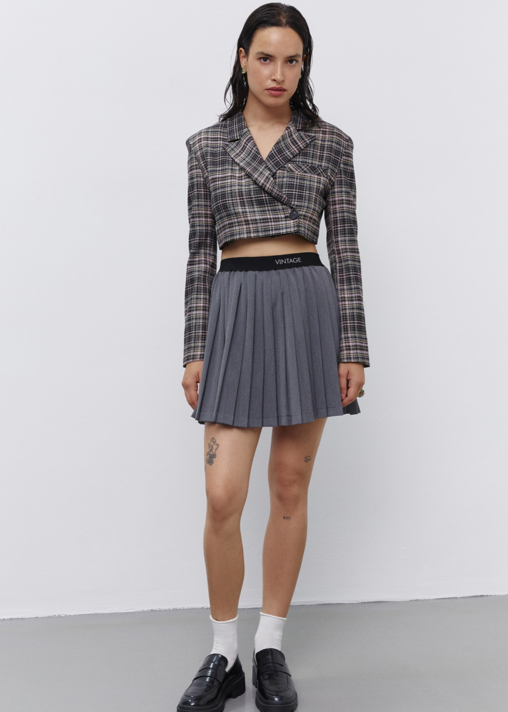 Elastic Pleated Mini Skirt Elastic Pleated Mini Skirt