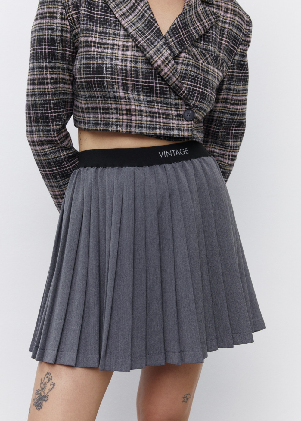 Elastic Pleated Mini Skirt Elastic Pleated Mini Skirt