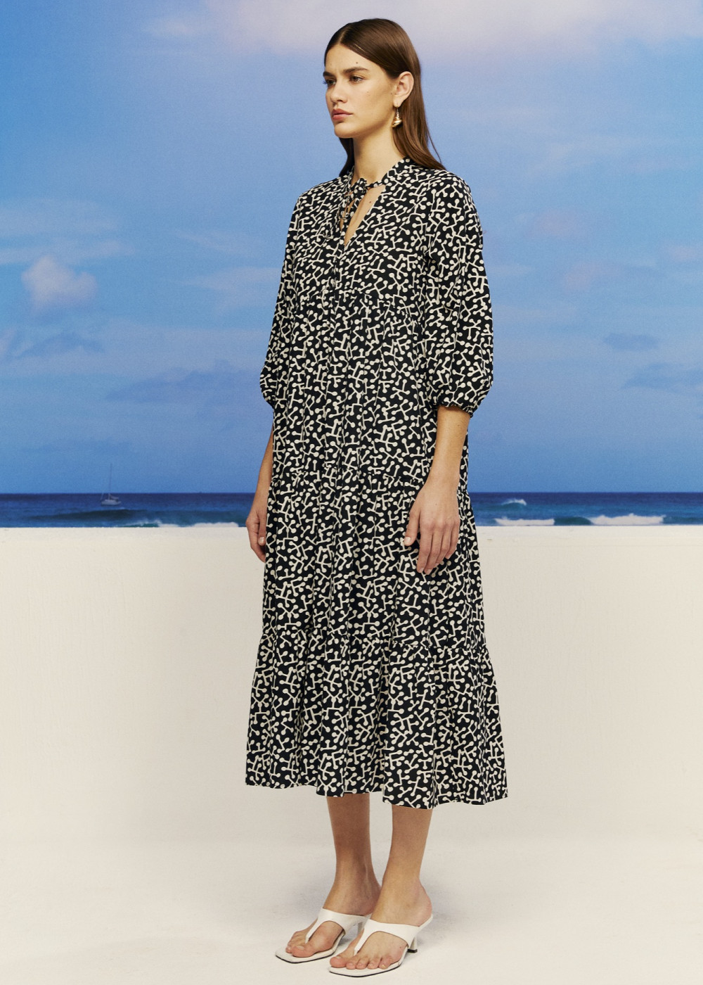Patterned Midi Dress Patterned Midi Dress