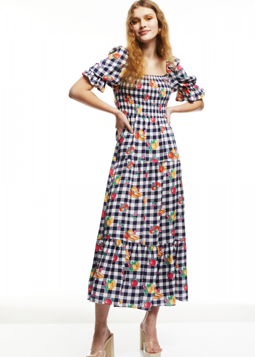 Checkered Midi Dress