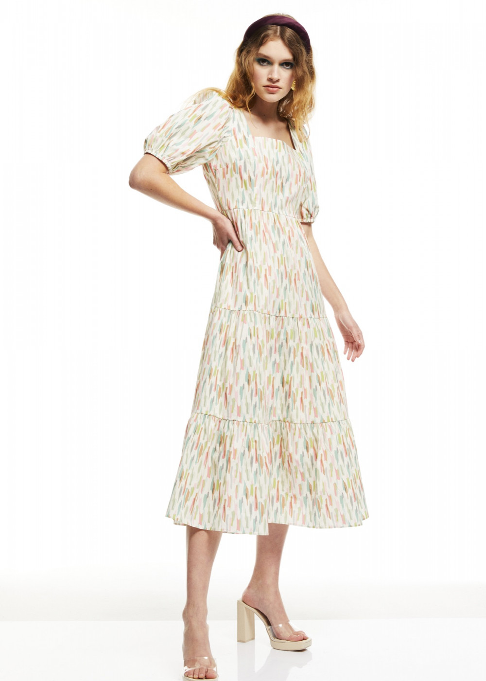 Brushed Detailed Midi Lenght Dress Brushed Detailed Midi Lenght Dress