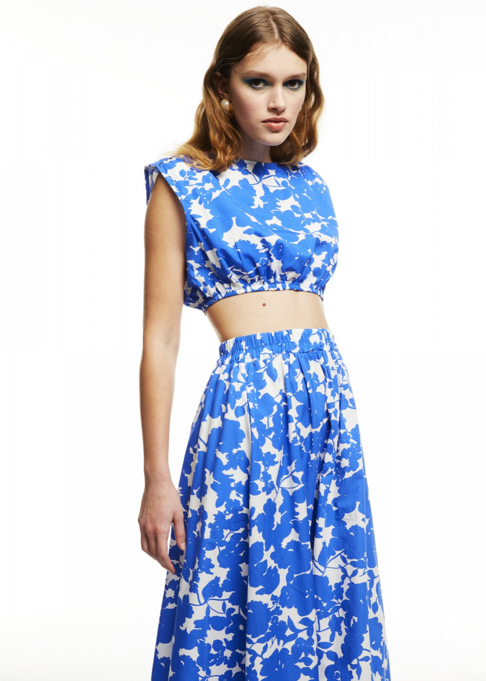 Patterned Crop-Skirt Set Patterned Crop-Skirt Set