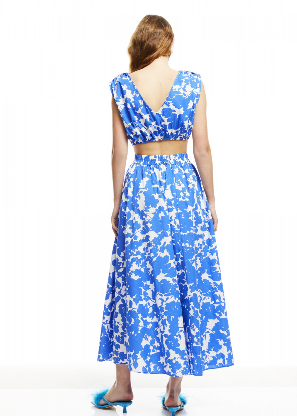 Patterned Crop-Skirt Set Patterned Crop-Skirt Set